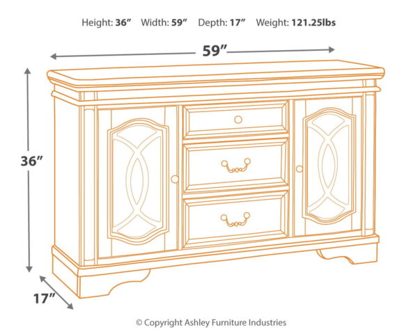 Realyn - Chipped White - Dining Room Server - Image 3