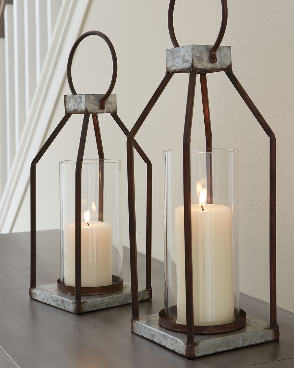 Diedrick - Lantern Set (Set of 2) - Gray / Black - Image 3