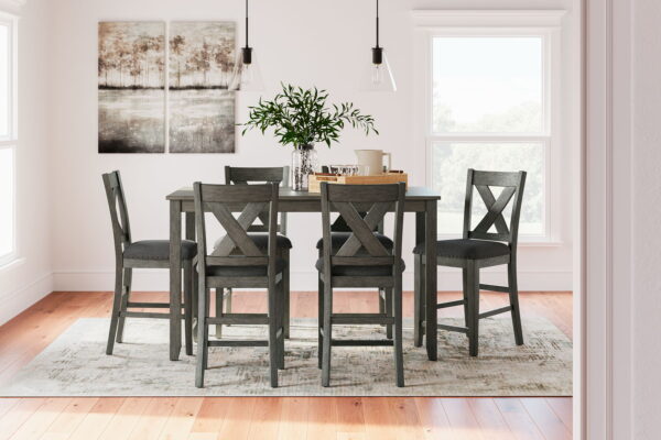 Caitbrook - Gray - Rect Drm Counter Table Set (Set of 7) - Image 3