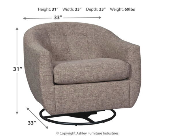 Upshur - Taupe - Swivel Glider Accent Chair - Image 2