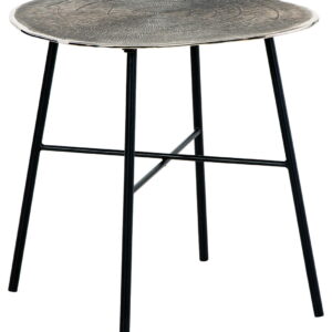 Laverford - Chrome / Black - Round End Table