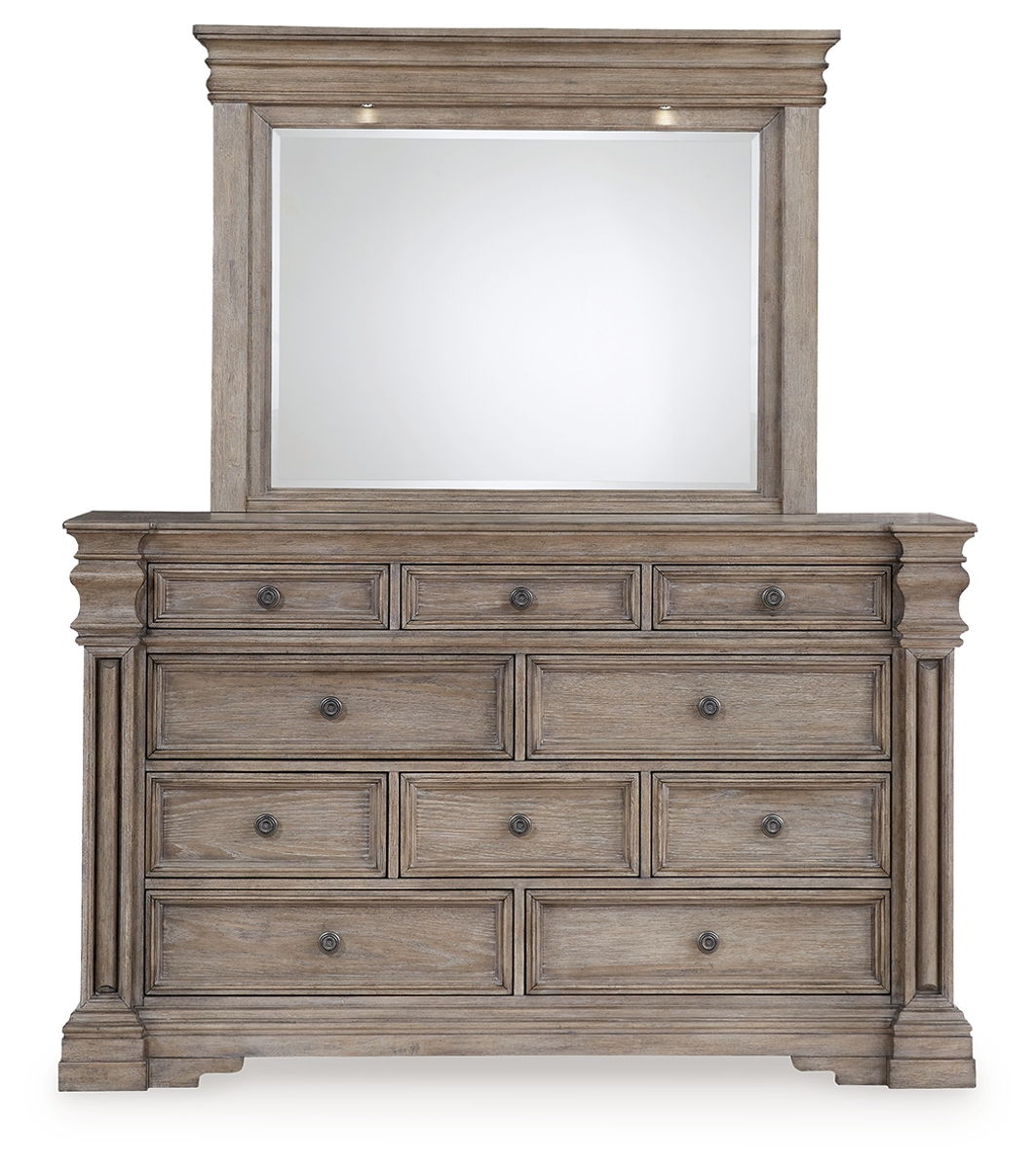 Blairhurst - Dresser And Mirror - Light Grayish Brown - Image 4