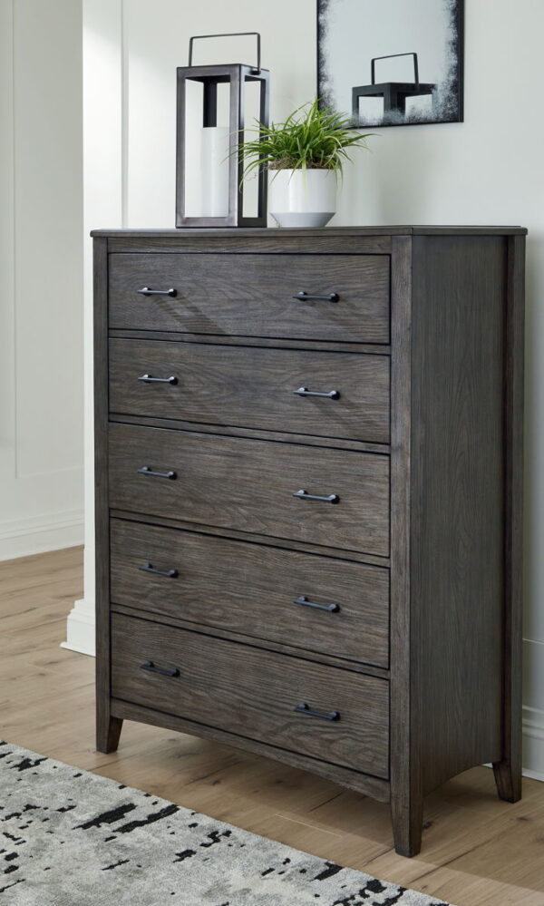 Montillan - Grayish Brown - Five Drawer Chest - Image 4