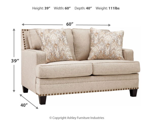 Claredon - Linen - Loveseat - Image 4