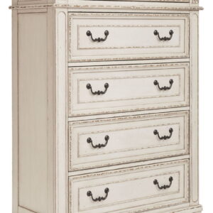 Realyn - White / Brown / Beige - Five Drawer Chest