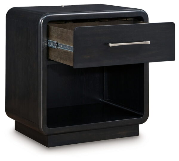Rowanbeck - Black - One Drawer Night Stand - Image 4