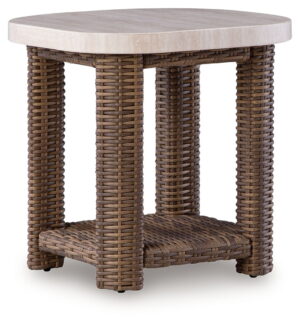 Dolan Creek - Square End Table - Beige / Brown