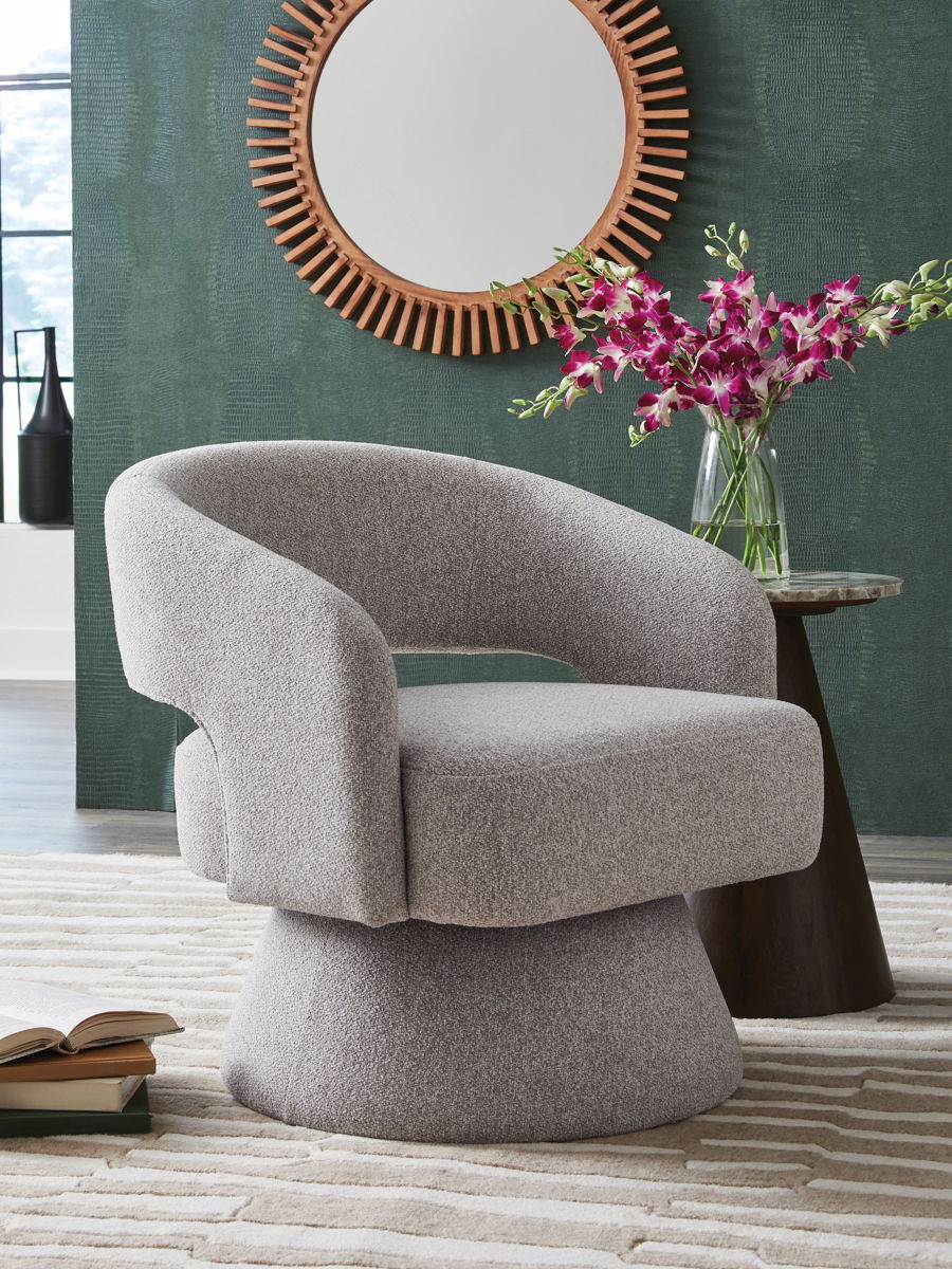 Nashkins - Swivel Accent Chair - Pebble - Image 2