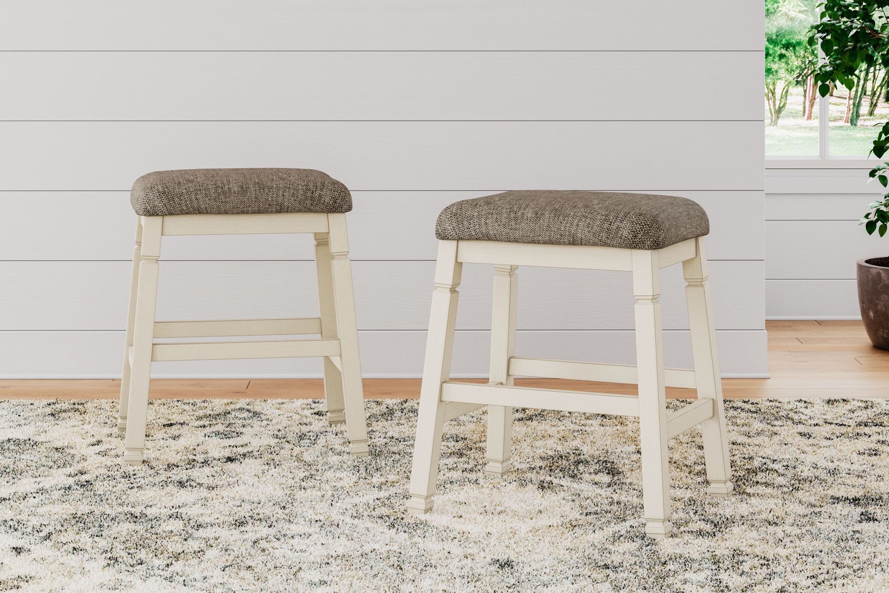 Bolanburg - Upholstered Stool (Set of 2) - Beige - Image 4