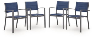 Rocky Creek - Sling Arm Chair (Set of 4) - Blue / Gray