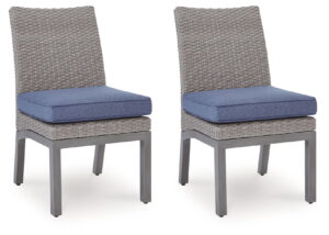 Half Moon Beach - Side Chair With Cushion (Set of 2) - Blue / Gray