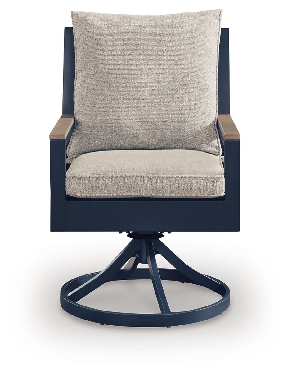 East Beach - Swivel Chair With Cushion (Set of 2) - Blue - Image 4