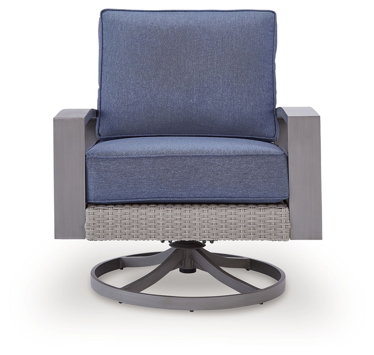Half Moon Beach - Swivel Lounge With Cushion - Blue / Gray - Image 3
