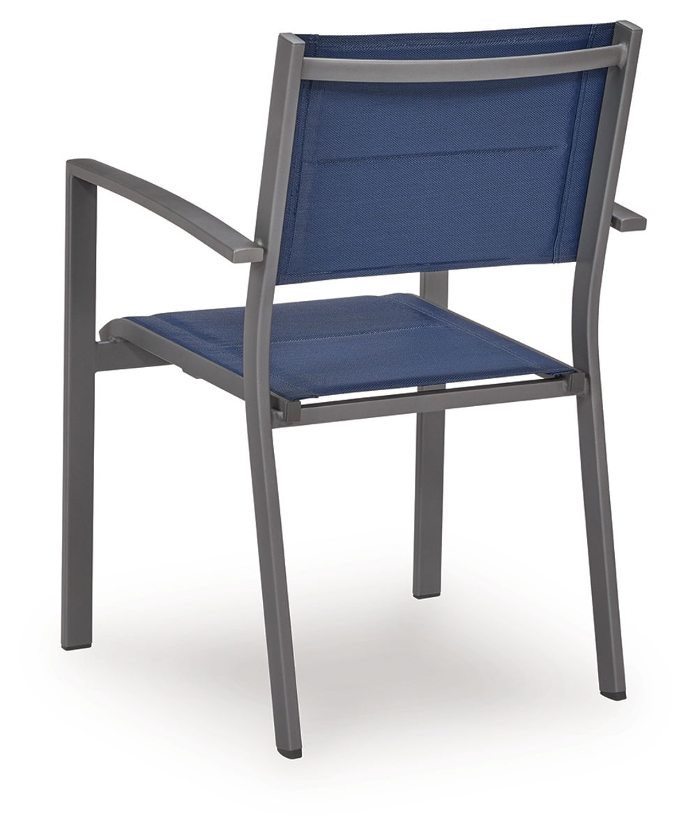 Rocky Creek - Sling Arm Chair (Set of 4) - Blue / Gray - Image 3