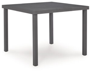 Rocky Creek - Square Dining Table With Umbrella Option - Gray