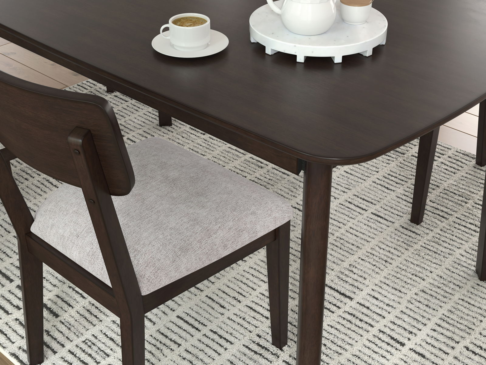 Mallenette - Dining Room Table Set (Set of 5) - Merlot - Image 2