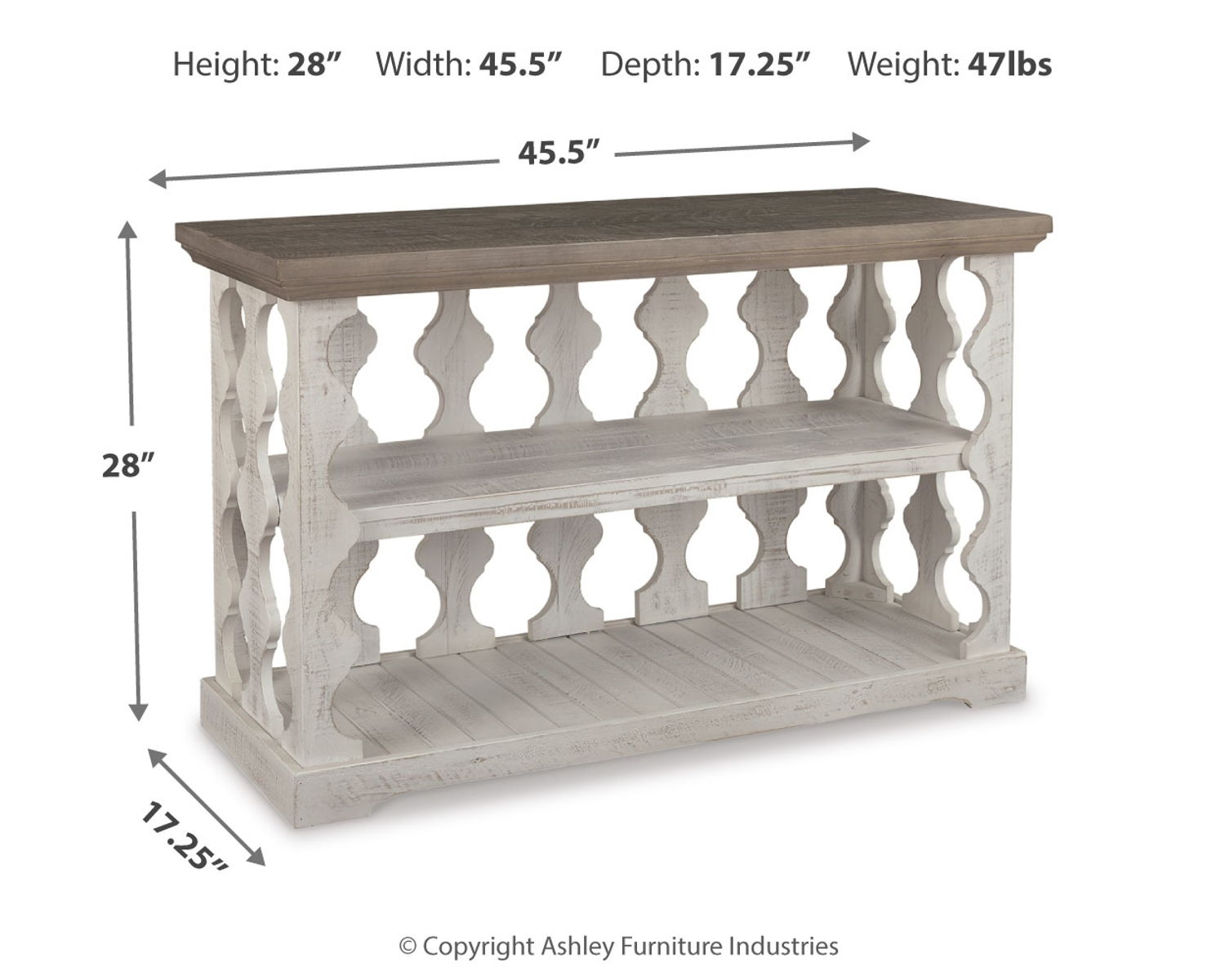 Havalance - Console Sofa Table - Gray / White - Image 3