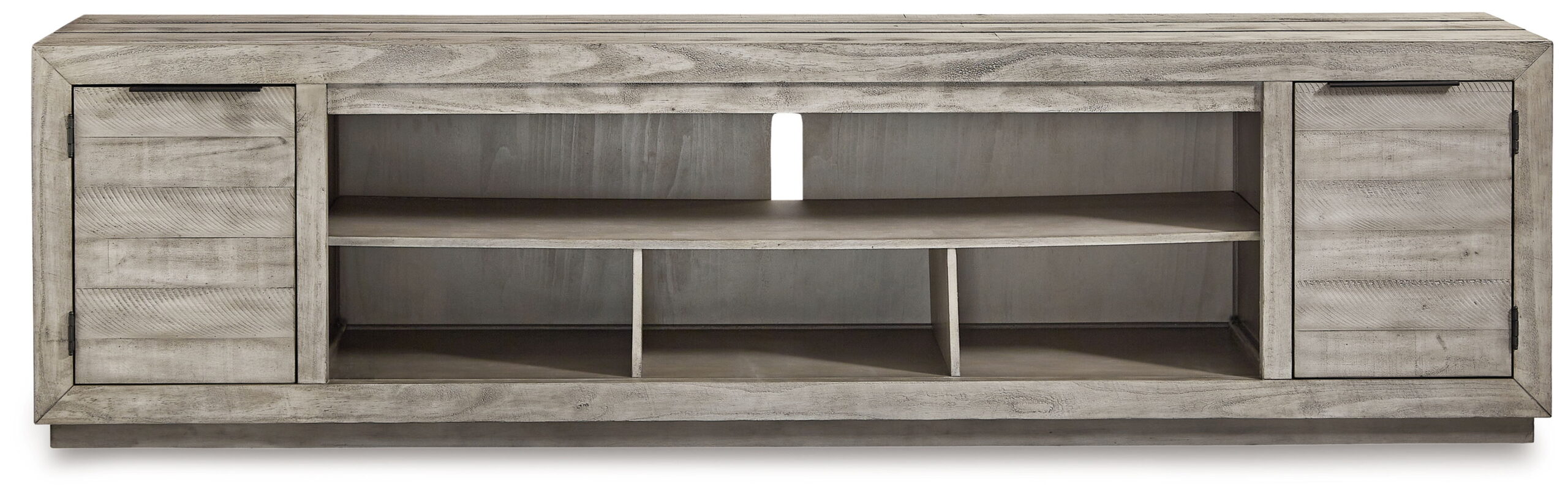 Naydell - XL TV Stand w/Fireplace Option - Gray - Image 4