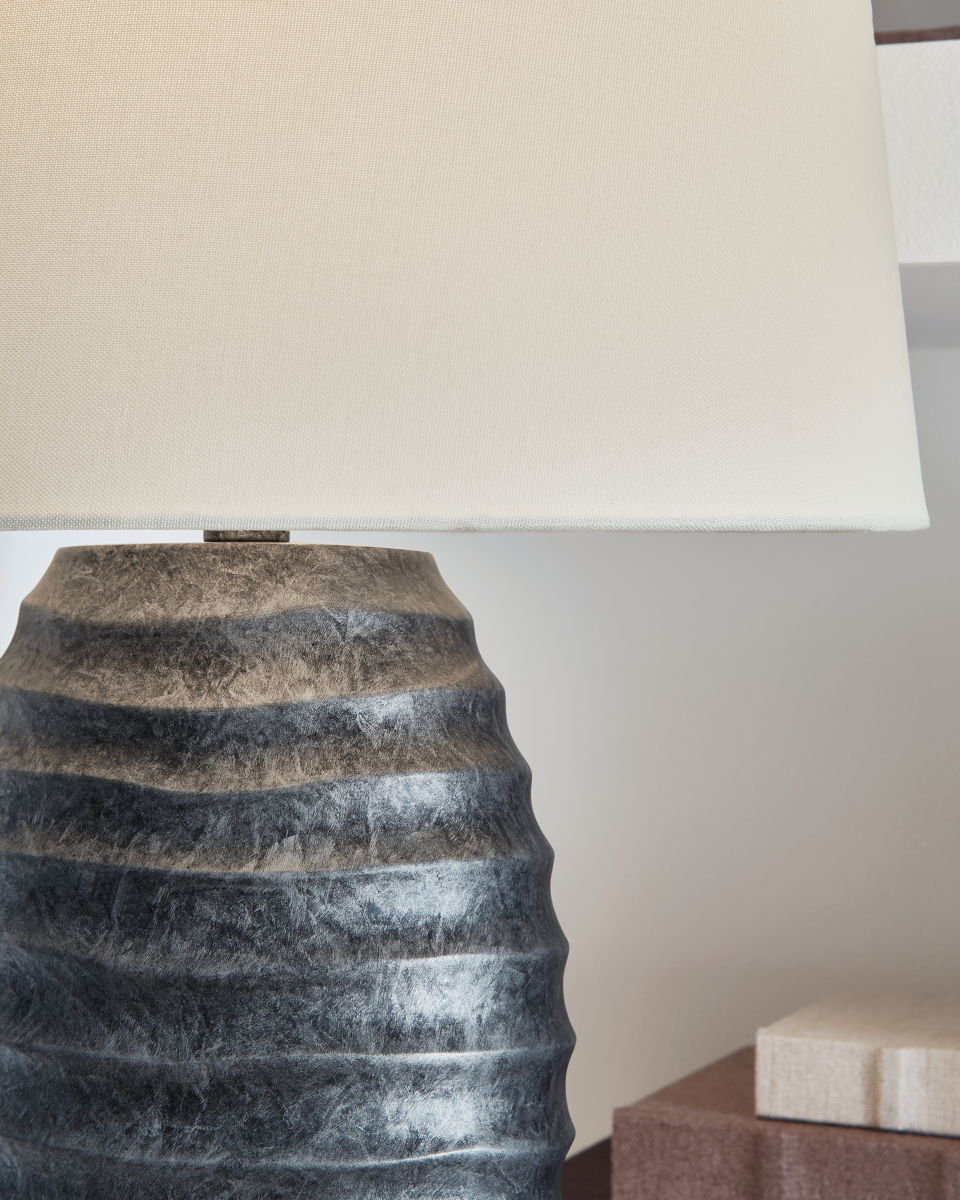 Caronick - Poly Table Lamp (Set of 2) - Antique Silver Finish - Image 4