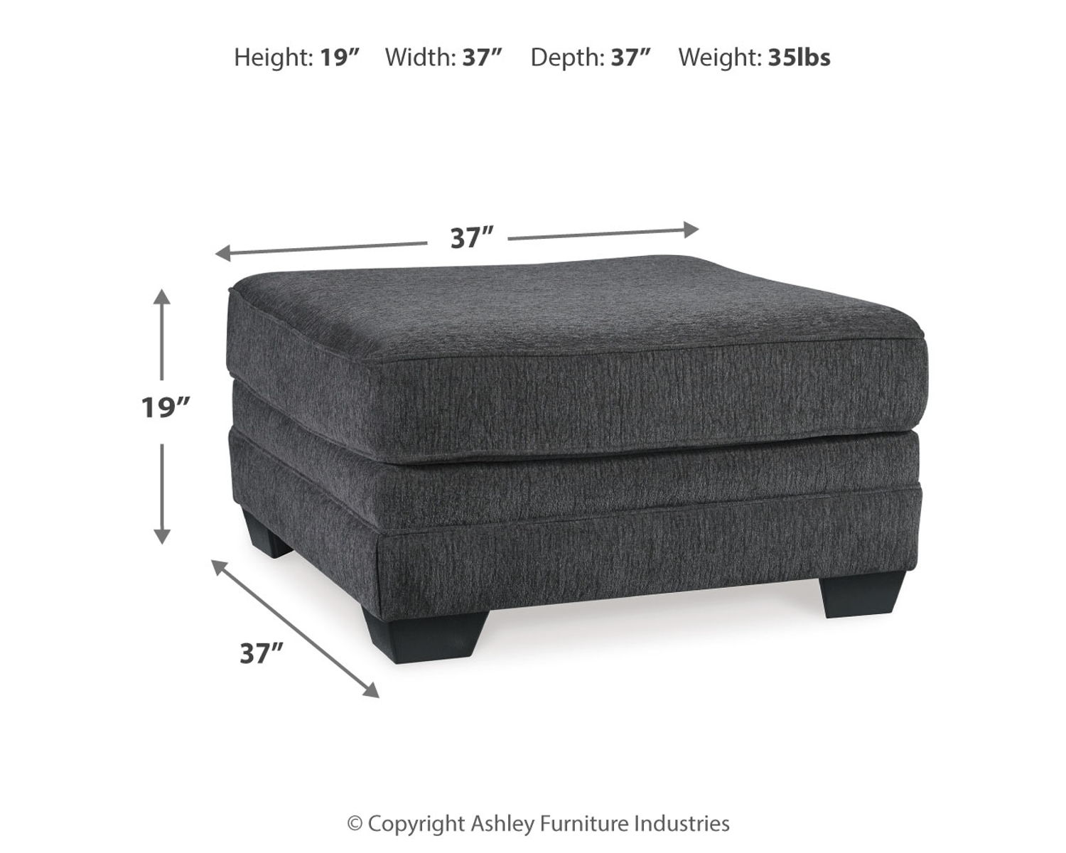 Tracling - Oversized Accent Ottoman - Slate - Image 4