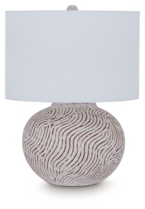 Vien - Terracotta Table Lamp - Distressed White
