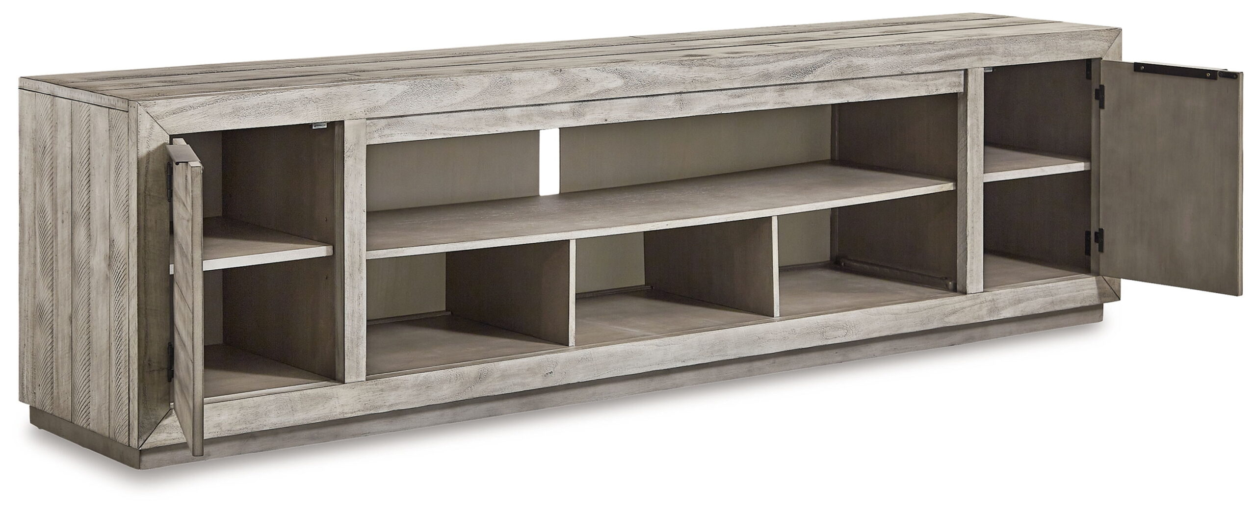 Naydell - XL TV Stand w/Fireplace Option - Gray - Image 3