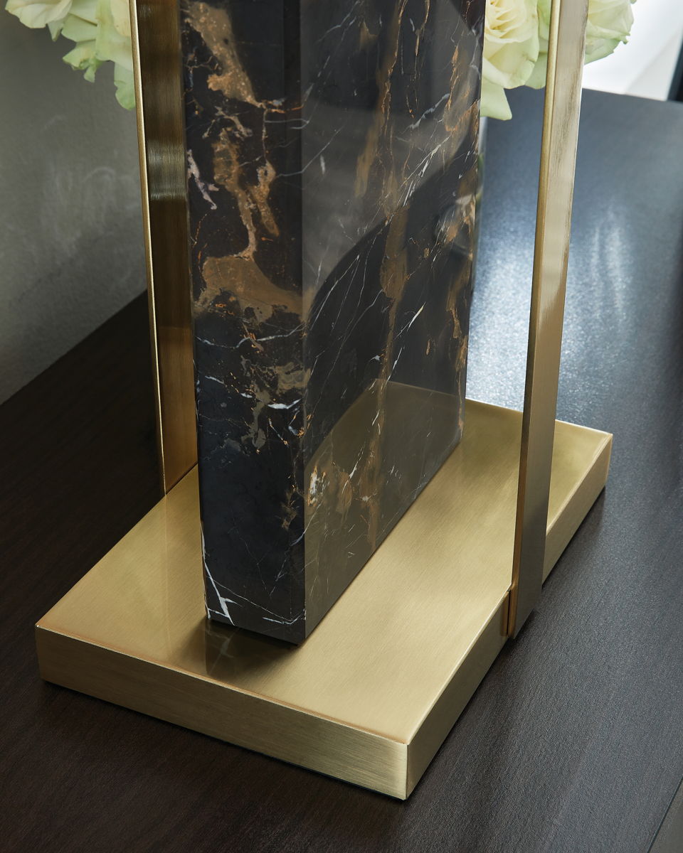 Neonish - Marble Table Lamp - Black / Gold Finish - Image 3