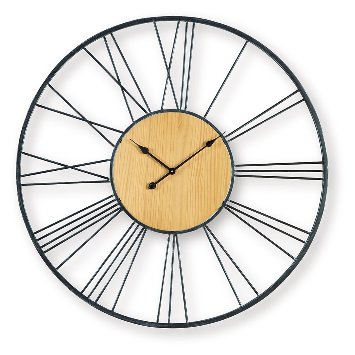 Brockett - Wall Clock - Black / Natural - Image 2
