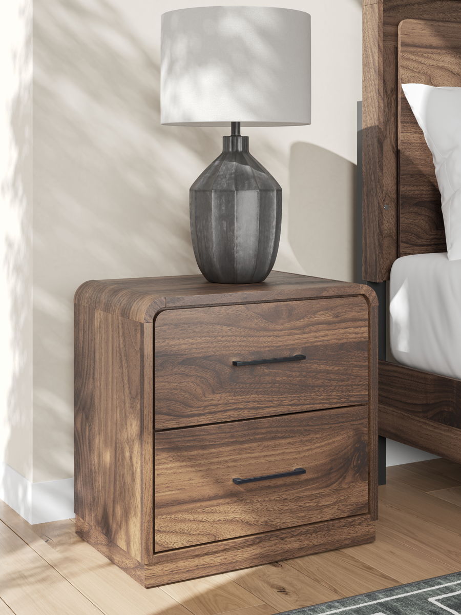 Fortlorn - Two Drawer Night Stand - Walnut Brown - Image 4