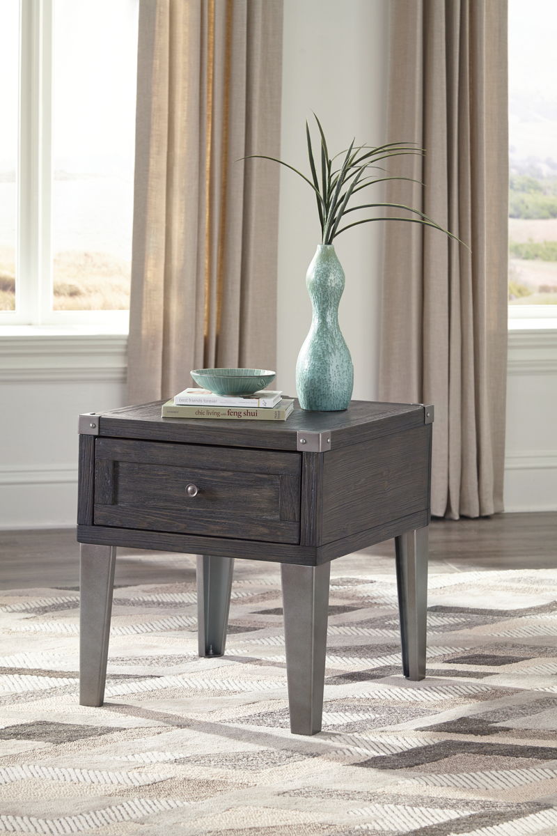 Todoe - Rectangular End Table - Dark Gray - Image 4