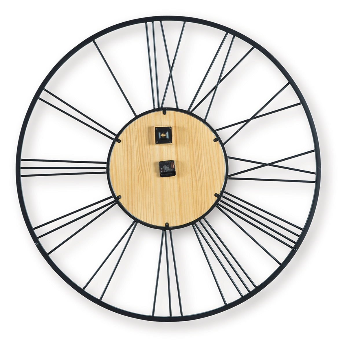 Brockett - Wall Clock - Black / Natural - Image 3