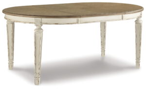 Realyn - Oval Dining Room Extension Table - Chipped White