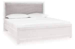 Maeling - King Upholstered Panel Bed - White