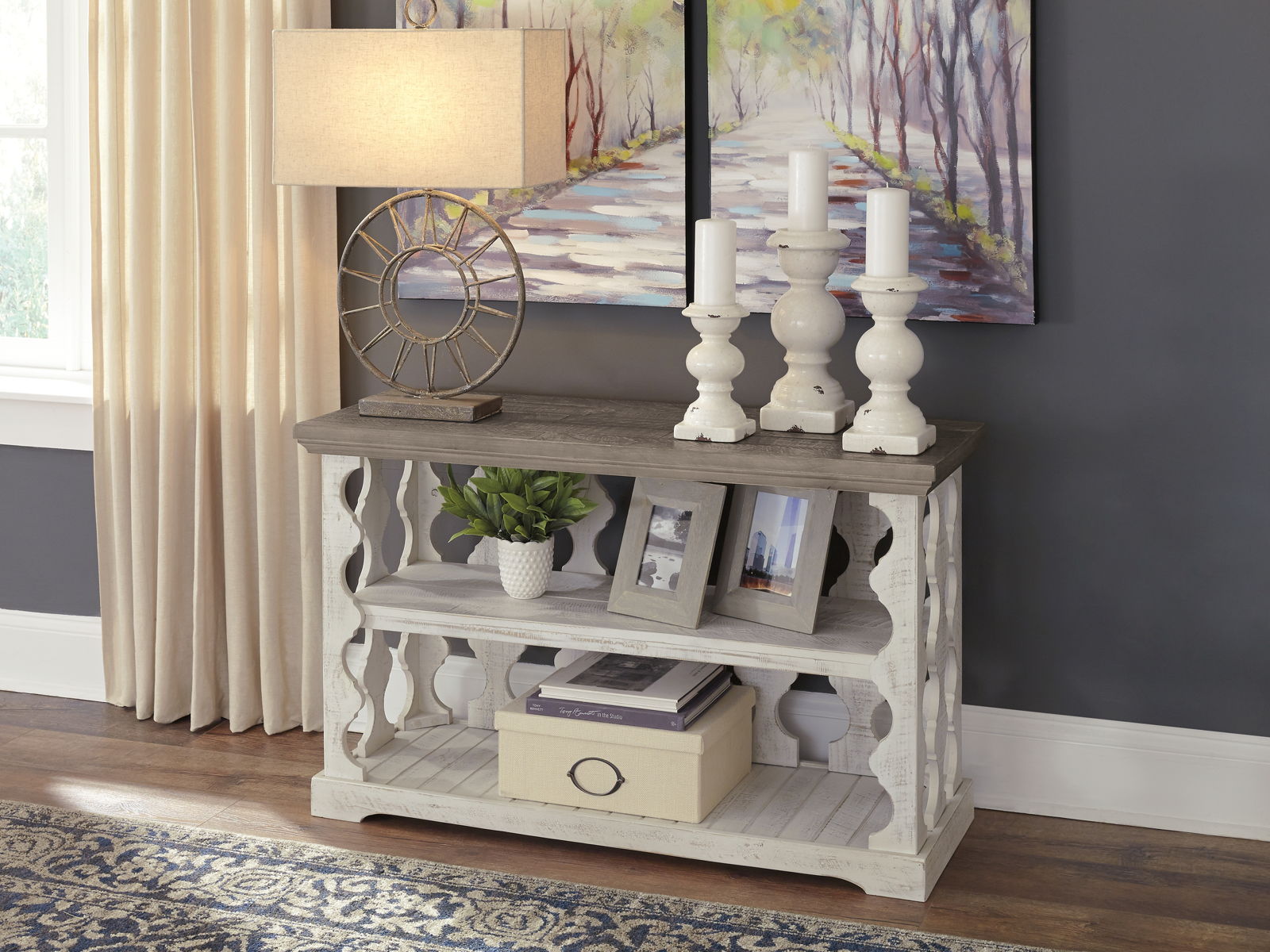 Havalance - Console Sofa Table - Gray / White - Image 4