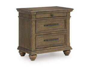Karallin - Three Drawer Night Stand - Medium Brown