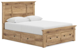 Makidern - Panel Storage Bed With 2 Under Bed Storage Units