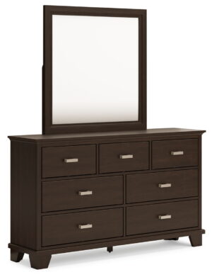 Covetown - Dresser And Mirror - Dark Brown