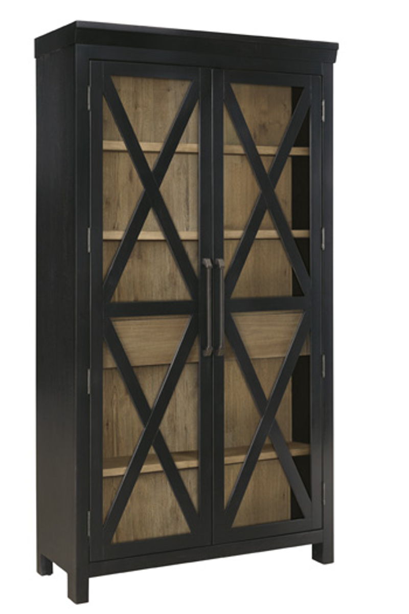 Ridgester - Display Cabinet - Light Brown / Black