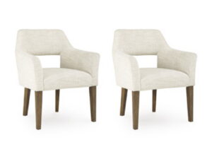 Marxmore - Dining Upholstered Arm Chair (Set of 2) - Beige / Brown