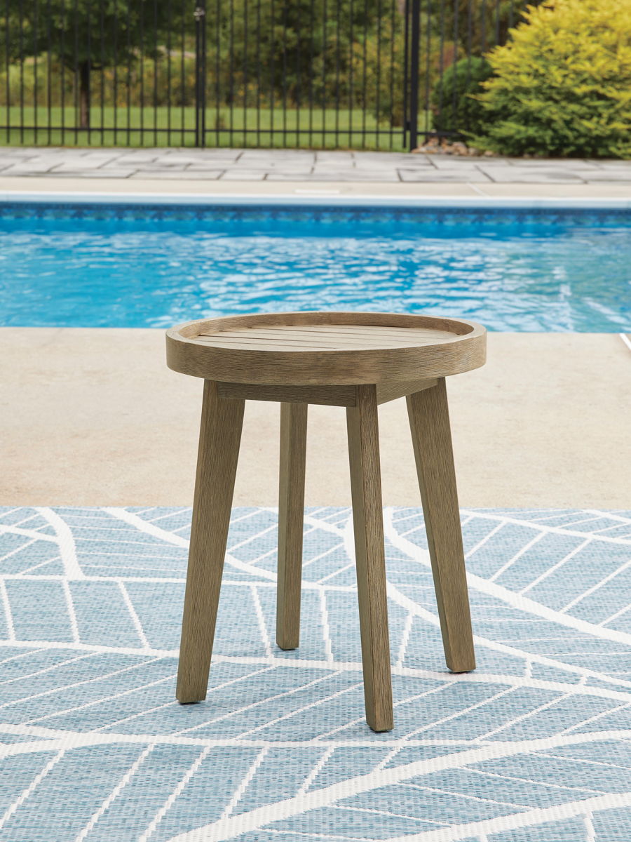 Marina Sun - Round End Table - Beige - Image 4