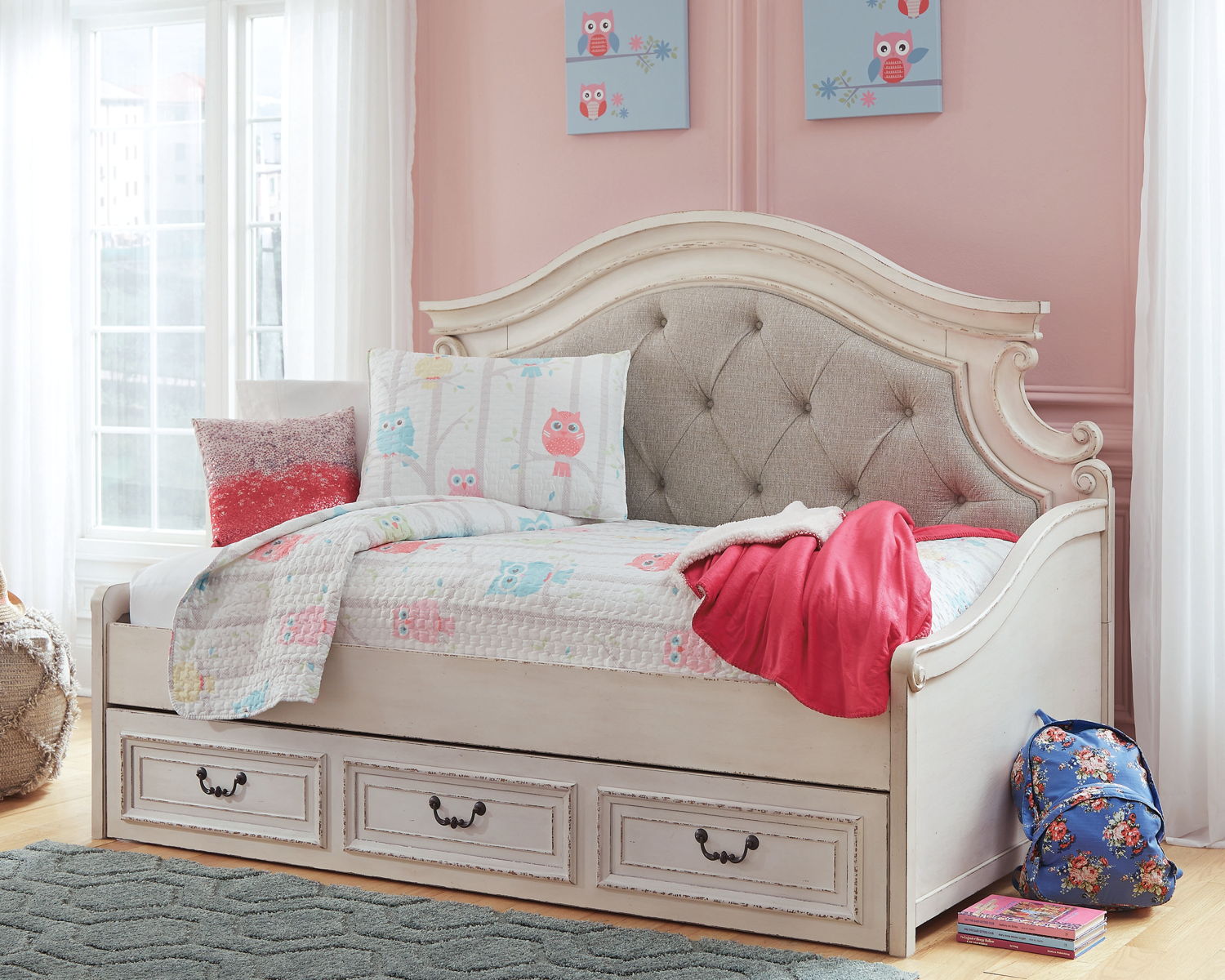 Realyn - Twin Day Bed With Storage - Chipped White - Image 4