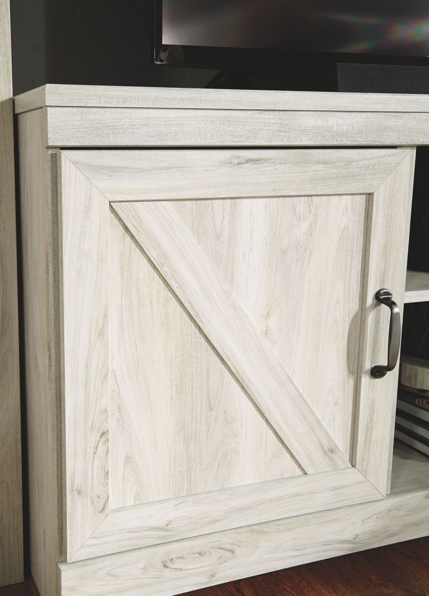 Bellaby - Entertainment Center - TV Stand With Faux Firebrick Fireplace Insert - Whitewash - Image 3