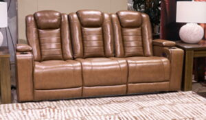 Gruaro - Power Reclining Sofa With Adjustable Headrest - Amber