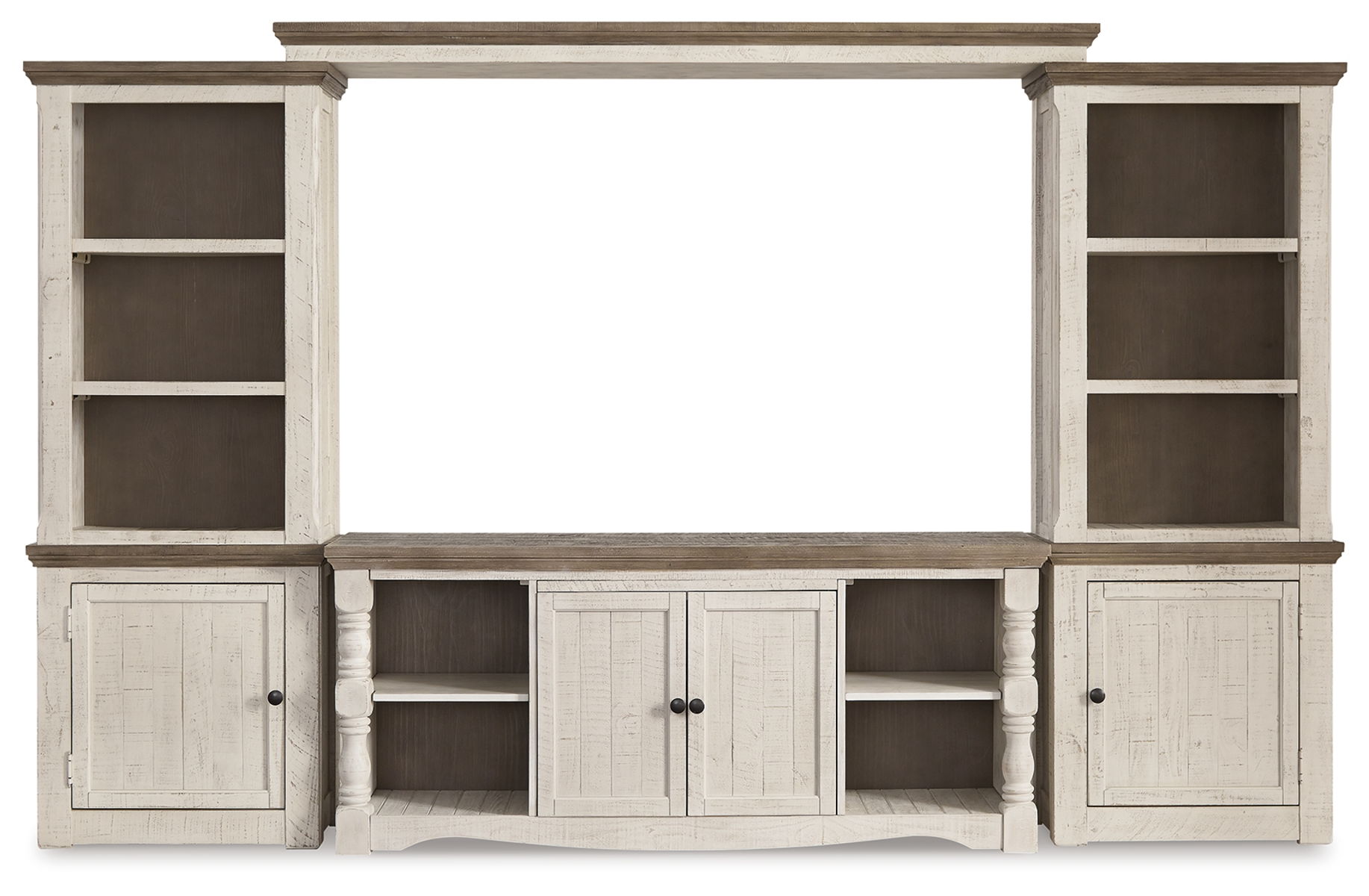 Havalance - 4 Pc. - Entertainment Center - 67" TV Stand - Brown / Beige - Image 3