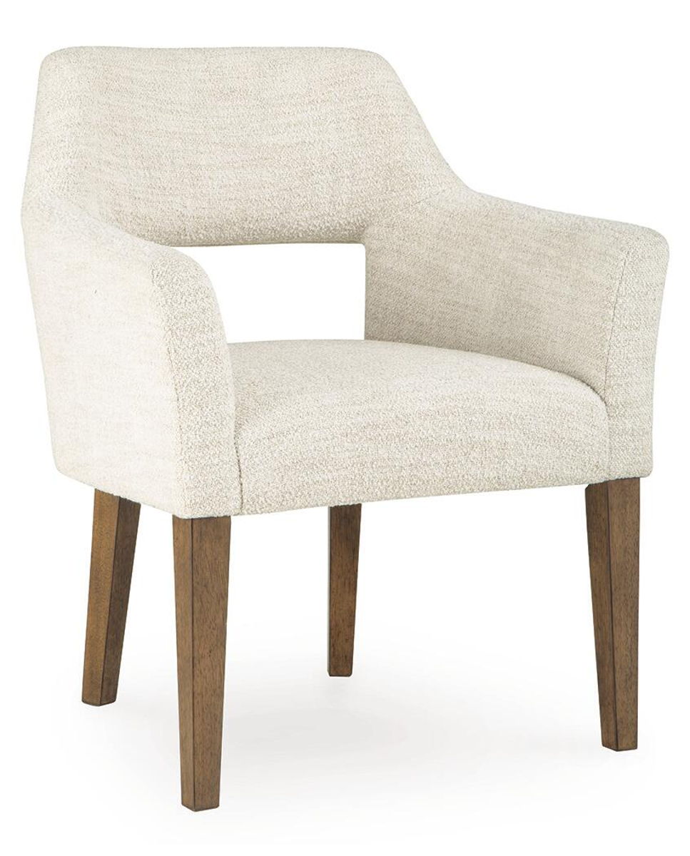 Marxmore - Dining Upholstered Arm Chair (Set of 2) - Beige / Brown - Image 4