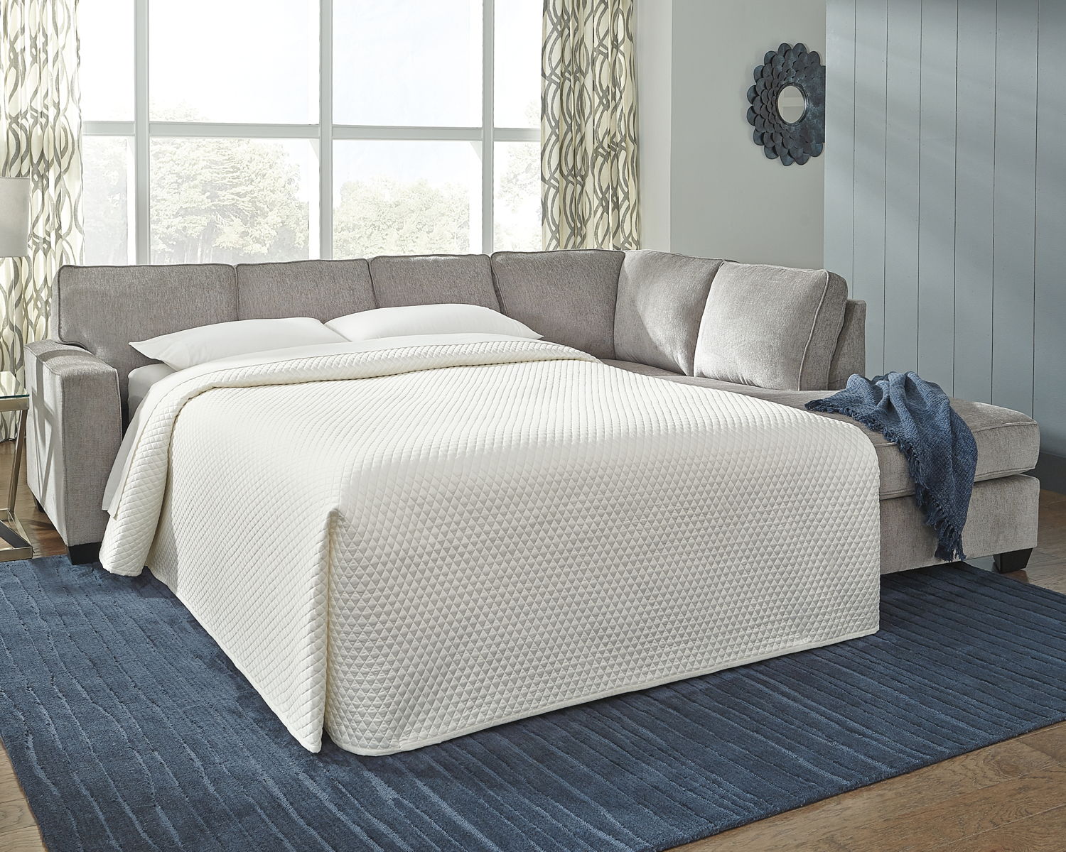 Altari - Right Arm Facing Corner Chaise With Sleeper 2 Pc Sectional - Alloy - Image 2