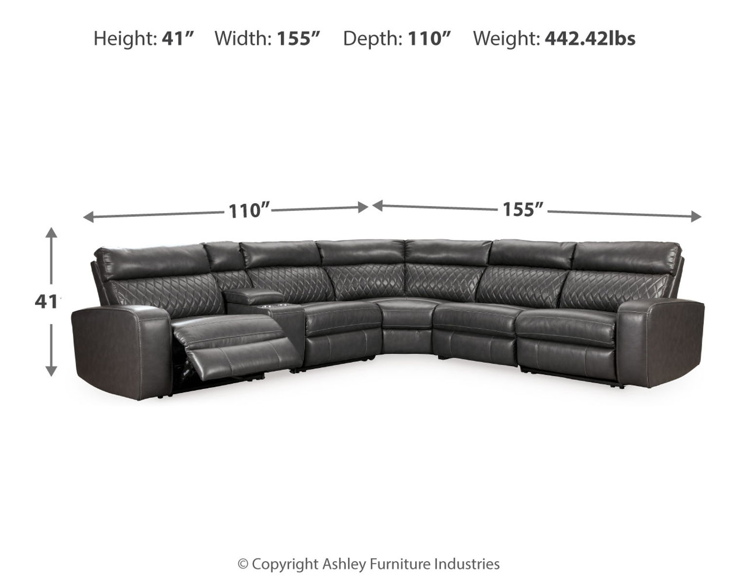 Samperstone - Power Reclining Sectional - Image 12