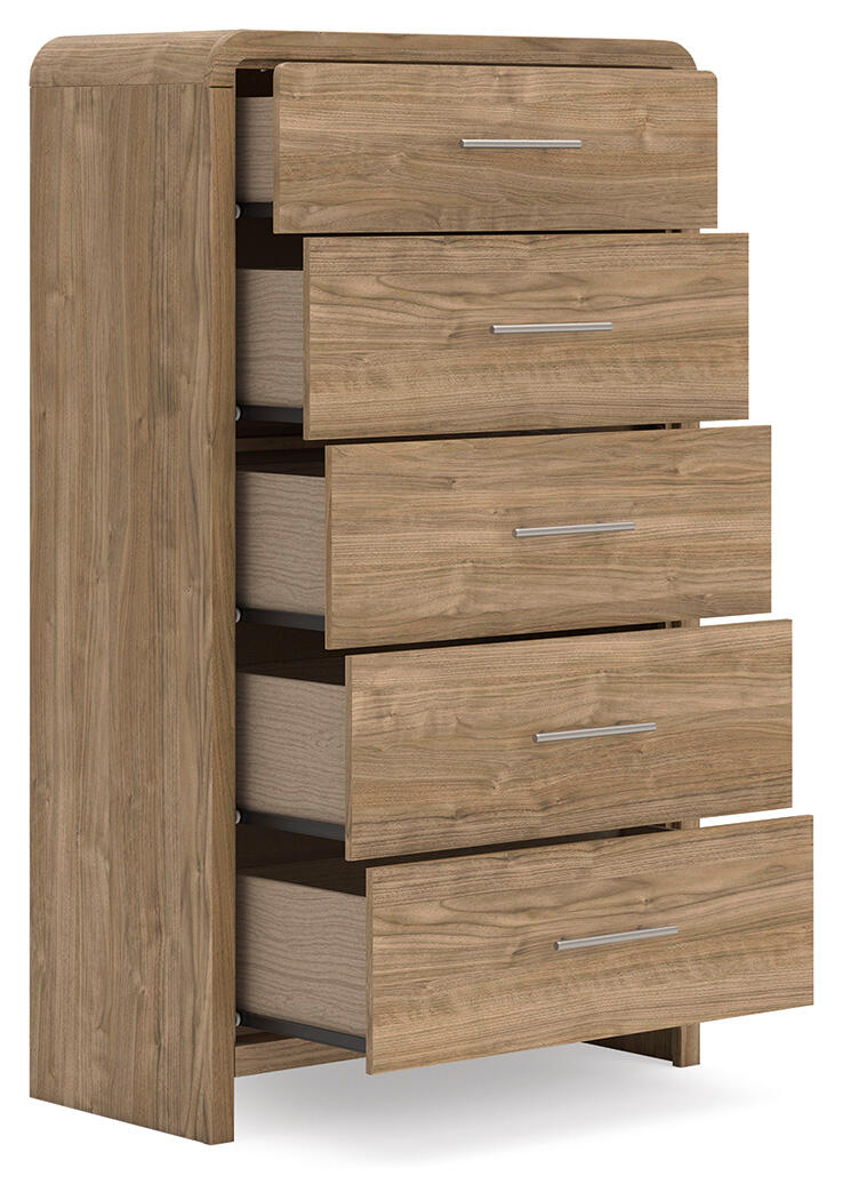 Gramburg - Five Drawer Chest - Warm Natural Brown - Image 3