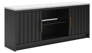 Cadmori - XL TV Stand With Fireplace Option - Black / White