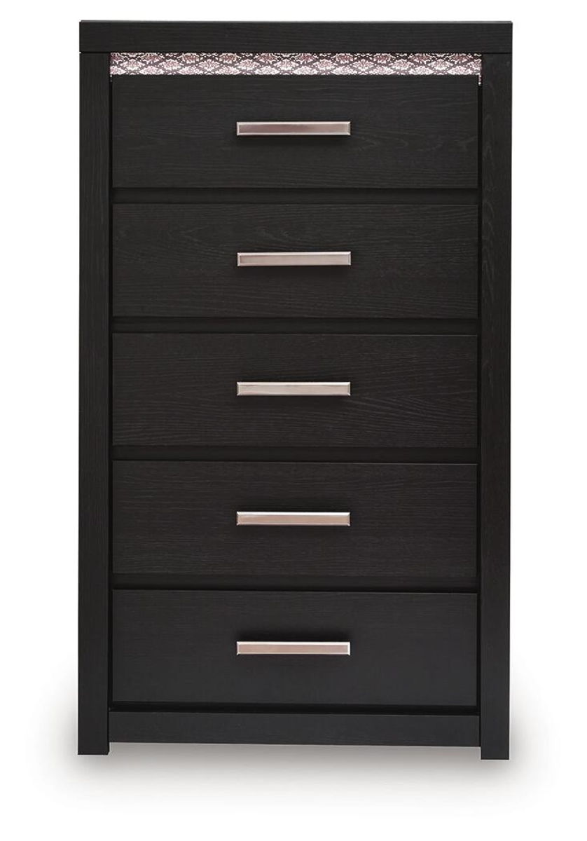 Shoralli - Five Drawer Chest - Black - Image 3